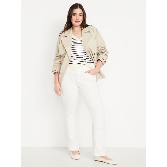 Old Navy WOW Bootcut Jeans Womens 16 White Stretch NEW - Picture 1 of 11